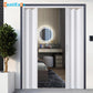 NeatiEase Accordion Door 60x80 72x80 Portable Interior PVC Folding Door, Bifold Closet Doors with Latch, Handle, Mounting Hardware