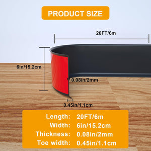 NeatiEase (Black) Flexible Baseboard Molding Trim, Self-Adhesive Vinyl Wall Base Cove Base, Peel and Stick Rubber Wall Base Moulding Trim for Easy Installation