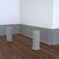 NeatiEase (Gray) Self Adhesive Baseboard Corner Blocks, 4inch(Width)3 Inside + 3 Outside Corners-Connector Between The Wall Base Cove Base Rubber Moulding Trim