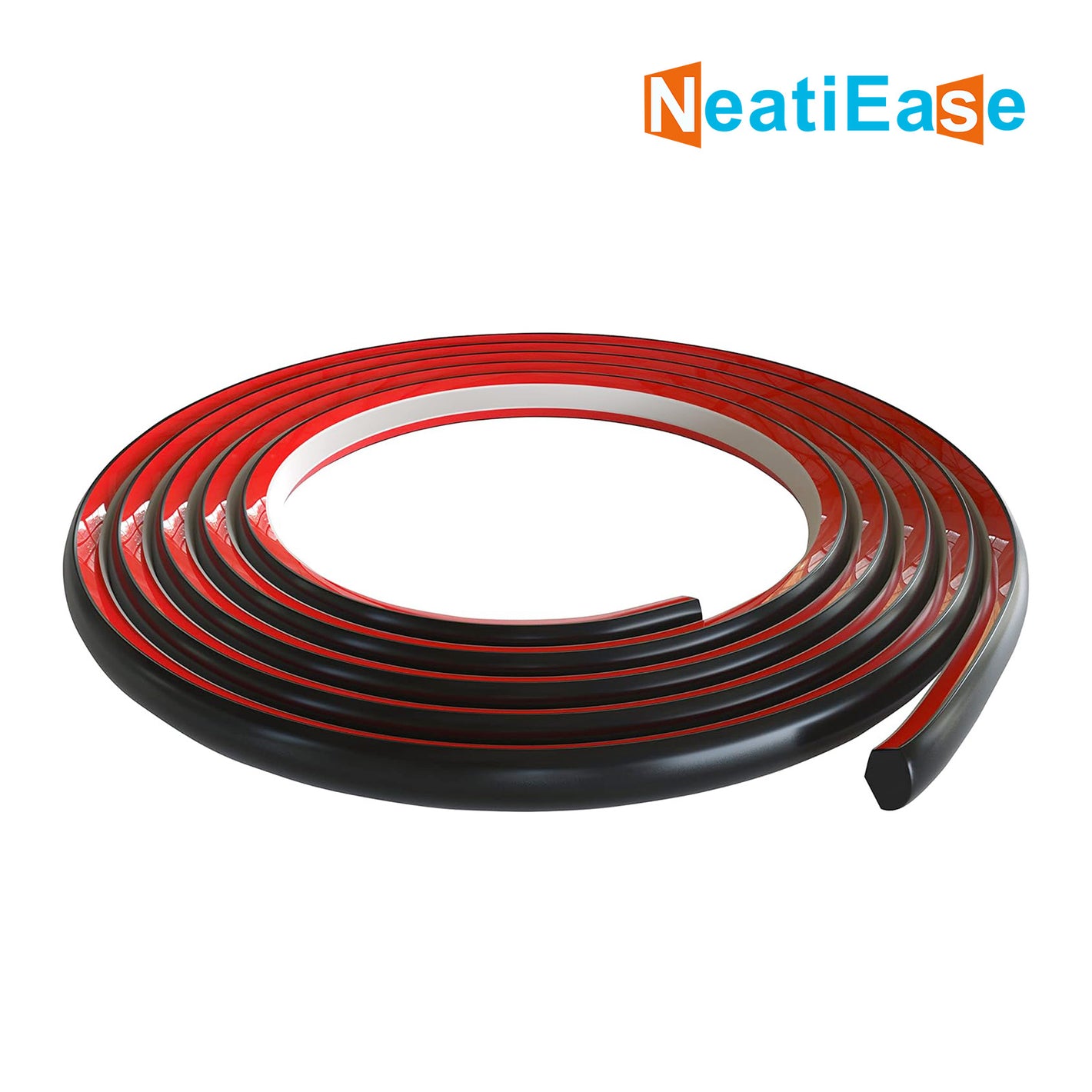 NeatiEase Flexible Quarter Round Molding 16 Feet Self Adhesive, Waterproof Molding Trim for Wall Edge, Cabinet Edge, Ceilings Edge, Countertops(Black)