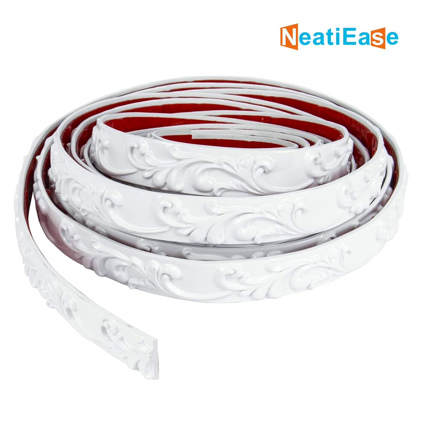 NeatiEase Flexible Molding Trim (White) Wall Trim Self Adhesive, Peel and Stick Mirror Frame Border, Waterproof Bathroom Decor, Home Decor