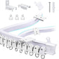 NeatiEase Flexible Bendable Ceiling Curtain Track with Hooks with Clips