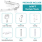 NeatiEase Flexible Bendable Ceiling Curtain Track with Hooks with Clips