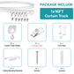 NeatiEase Flexible Bendable Ceiling Curtain Track with Hooks with Clips