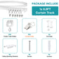 NeatiEase Flexible Bendable Ceiling Curtain Track with Hooks with Clips