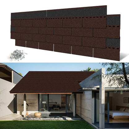NeatiEase Roofing Shingles 3-Tab, 8 Pack Asphalt Shingles Roof Tiles for Storage Shed, Architectural, Residential, Garage Roof