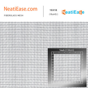 NeatiEase Adjustable Flexible Fiberglass Screen Mesh for Doors Windows Small Pack