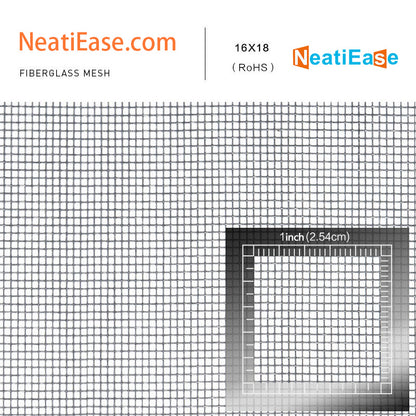 NeatiEase Adjustable Flexible Fiberglass Screen Mesh for Doors Windows Small Pack