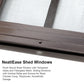 NeatiEase 2 Pack Brown Shed Windows Flush Mount Window with Tempered Glass and Fiberglass Screen for Shed, Chicken Coop, Playhouse, Household, Garage