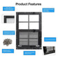 NeatiEase Upgraded (Black) Shed Windows 2 Pack, Windows with Tempered Glass and Stainless Steel Screen for Shed, Chicken Coop, Playhouse, Household, Garage