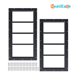NeatiEase 2 Pack (Black) Shed Windows Transom Window Fixed Design with Tempered Glass for Playhouses, Sheds, Garage and Chicken Coops（副本）