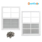 NeatiEase 2 Pack White Shed Windows Flush Mount Window with Tempered Glass and Fiberglass Screen for Shed, Chicken Coop, Playhouse, Household, Garage