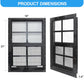 NeatiEase 2 Pack Black Shed Windows Flush Mount Window with Tempered Glass and Fiberglass Screen for Shed, Chicken Coop, Playhouse, Household, Garage
