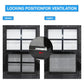 NeatiEase 2 Pack Black Shed Windows Flush Mount Window with Tempered Glass and Fiberglass Screen for Shed, Chicken Coop, Playhouse, Household, Garage