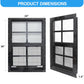NeatiEase 2 Pack Black Shed Windows Flush Mount Window with Tempered Glass and Fiberglass Screen for Shed, Chicken Coop, Playhouse, Household, Garage