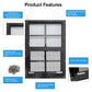 NeatiEase 2 Pack Black Shed Windows Flush Mount Window with Tempered Glass and Fiberglass Screen for Shed, Chicken Coop, Playhouse, Household, Garage