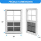 NeatiEase Upgraded (White) Shed Windows 2 Pack, Windows with Tempered Glass and Stainless Steel Screen for Shed, Chicken Coop, Playhouse, Household, Garage