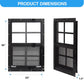 NeatiEase Upgraded (Black) Shed Windows 2 Pack, Windows with Tempered Glass and Stainless Steel Screen for Shed, Chicken Coop, Playhouse, Household, Garage