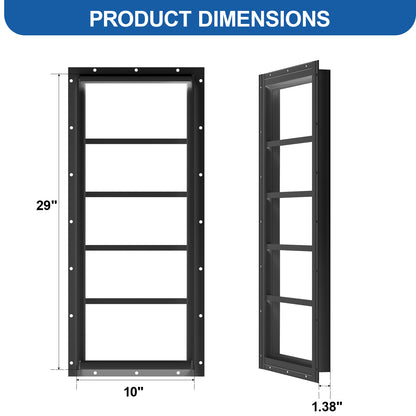 NeatiEase 2 Pack (Black) Shed Windows Transom Window Fixed Design with Tempered Glass for Playhouses, Sheds, Garage and Chicken Coops