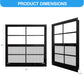 NeatiEase 2 Pack Black Shed Windows Flush Mount Window with Tempered Glass and Fiberglass Screen for Shed, Chicken Coop, Playhouse, Household, Garage