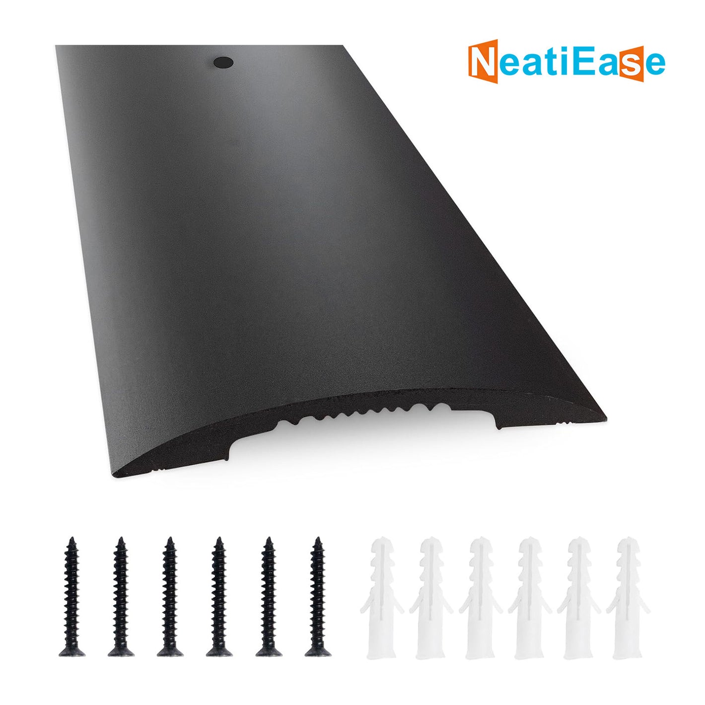 NeatiEase (Black) Heavy Duty Door Thresholds for Exterior Doors Interior Doors, 36 Inch Aluminum Thresholds for Doorways, Metal Threshold Transition Strip 4" Wide 1/2" High