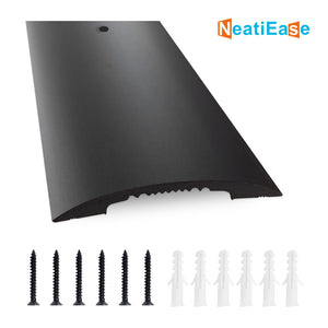 NeatiEase (Black) Heavy Duty Door Thresholds for Exterior Doors Interior Doors, 36 Inch Aluminum Thresholds for Doorways, Metal Threshold Transition Strip 4" Wide 1/2" High