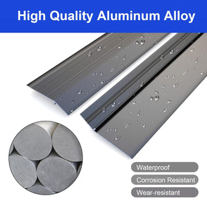 NeatiEase Threshold Ramps 4in for Doorways, Metal Floor Transition Strip Replacement, Aluminum Floor Reducer Molding for Carpet/Entry Door/Tile/Threshold/Wheelchair