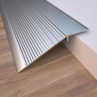 NeatiEase Threshold Ramps 4in for Doorways, Metal Floor Transition Strip Replacement, Aluminum Floor Reducer Molding for Carpet/Entry Door/Tile/Threshold/Wheelchair