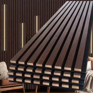 NeatiEase Wood Panels for Wall, 4-Piece 120" x 12.6" Soundproof Wood Slat Wall Panel for Interior Wall Decor Noise Cancelling, Wood Acoustic Wall Panels, Sound Absorbing Panel Multiple Colors