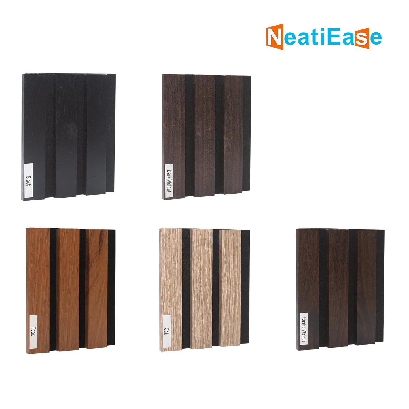 NeatiEase Wood Panels for Wall, 4-Piece 96" x 12.6" Soundproof Wood Slat Wall Panel for Interior Wall Decor Noise Cancelling, Wood Acoustic Wall Panels, Sound Absorbing Panel Multiple Colors