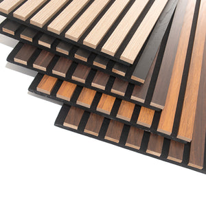 NeatiEase Wood Panels for Wall, 4-Piece 96" x 12.6" Soundproof Wood Slat Wall Panel for Interior Wall Decor Noise Cancelling, Wood Acoustic Wall Panels, Sound Absorbing Panel Multiple Colors