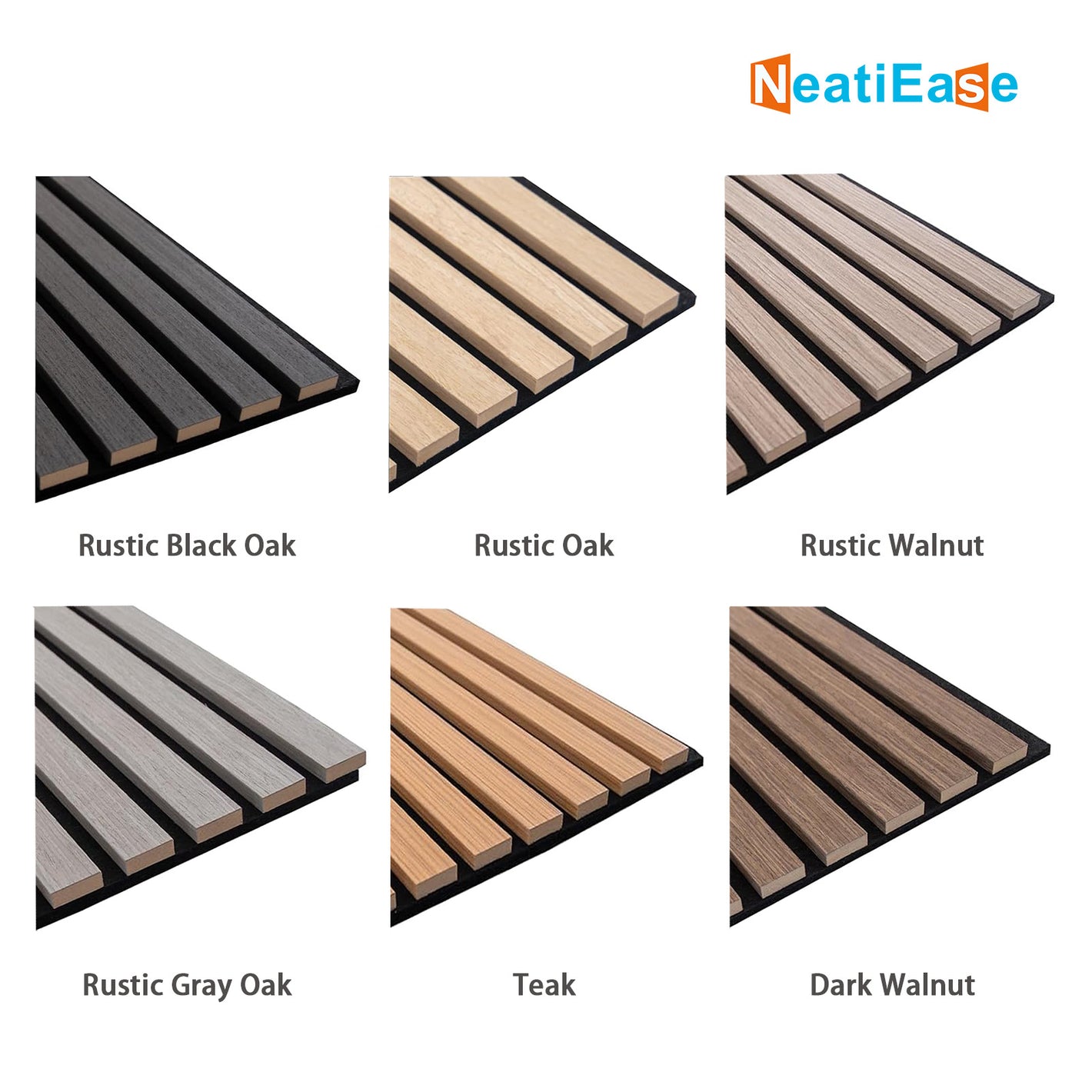 NeatiEase 2 PCS Wood Panels for Wall and Ceiling - 108 x 11 Inch Wood Slat Acoustic Panels - Modern Sound Absorbing Wall Panels for Interior Wall Decor for Home, Office, Studio