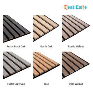 NeatiEase 2 PCS Wood Panels for Wall and Ceiling - 108 x 11 Inch Wood Slat Acoustic Panels - Modern Sound Absorbing Wall Panels for Interior Wall Decor for Home, Office, Studio