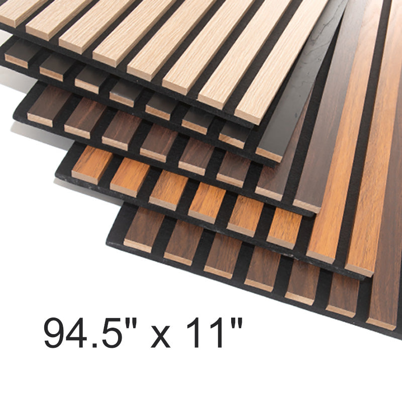 NeatiEase Wood Panels for Wall, 4-Piece 94.5" x 11" Soundproof Wood Slat Wall Panel for Interior Wall Decor Noise Cancelling, Wood Acoustic Wall Panels, Sound Absorbing Panel Multiple Colors