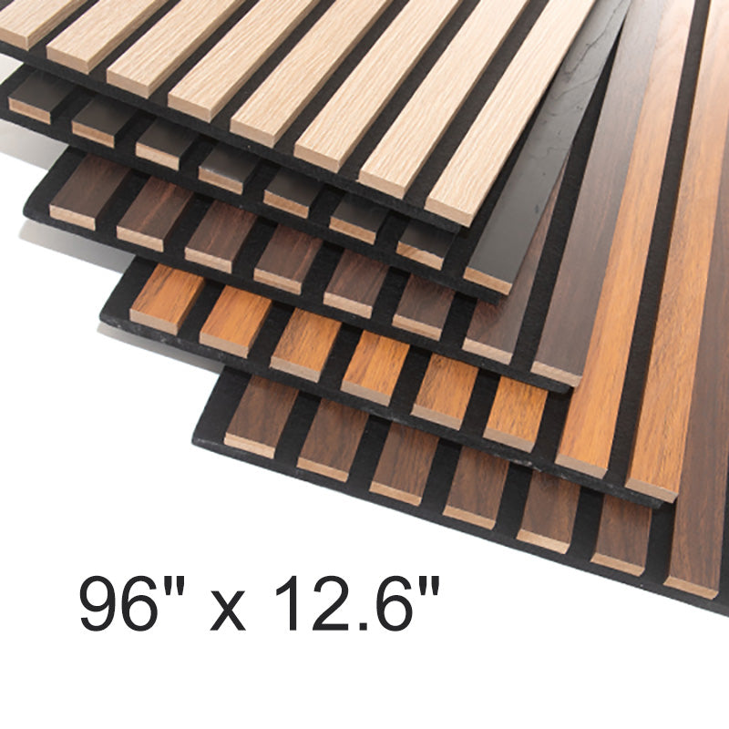 NeatiEase Wood Panels for Wall, 4-Piece 96" x 12.6" Soundproof Wood Slat Wall Panel for Interior Wall Decor Noise Cancelling, Wood Acoustic Wall Panels, Sound Absorbing Panel Multiple Colors