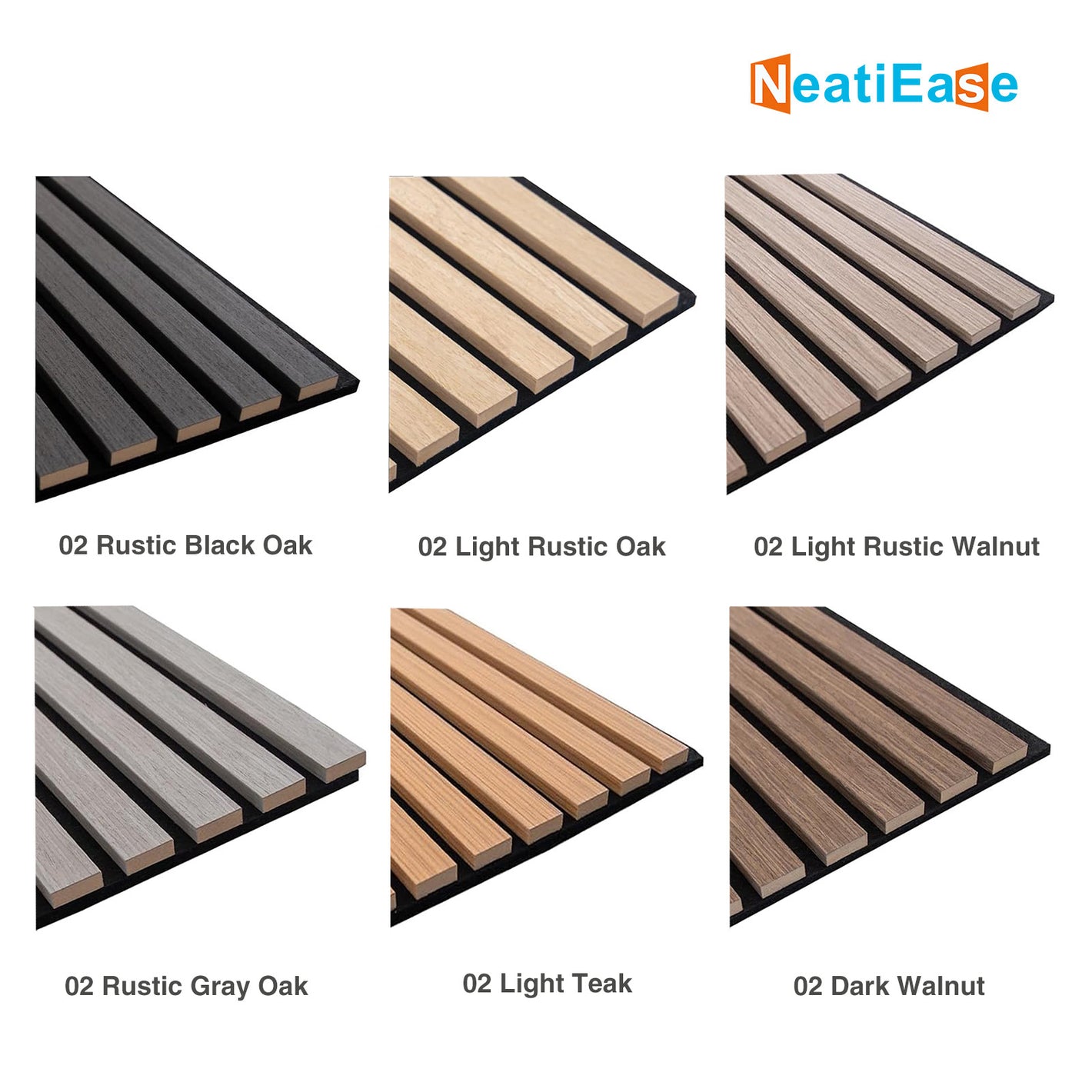 NeatiEase 2 PCS Wood Panels for Wall and Ceiling - 108 x 11 Inch Wood Slat Acoustic Panels - Modern Sound Absorbing Wall Panels for Interior Wall Decor for Home, Office, Studio