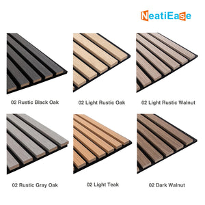 NeatiEase 2 PCS Wood Panels for Wall and Ceiling - 108 x 11 Inch Wood Slat Acoustic Panels - Modern Sound Absorbing Wall Panels for Interior Wall Decor for Home, Office, Studio