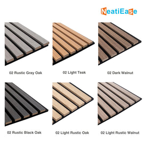 NeatiEase 4 PCS Wood Panels for Wall and Ceiling - 108 x 11 Inch Wood Slat Acoustic Panels - Modern Sound Absorbing Wall Panels for Interior Wall Decor for Home, Office, Studio